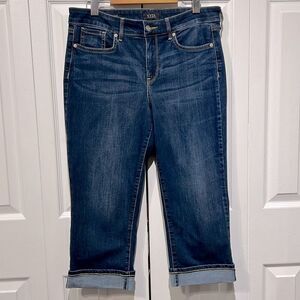 NYDJ Marilyn Straight Leg Medium‎ Wash Blue Denim Capri Jeans Size 8